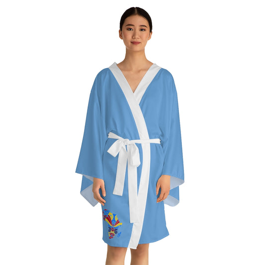 Long Sleeve Blue Kimono Robe - Banamerica Collection