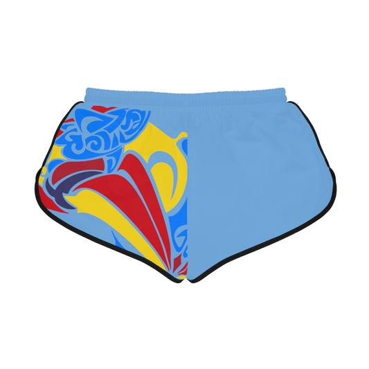 Women's Blue Relaxed Shorts (AOP) - Banamerica Collection